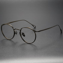 Round Titanium Eyeglasses LE0038_Bronze Round Titanium Eyeglasses LE0038_Bronze