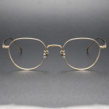 Round Titanium Eyeglasses LE0042_Gold