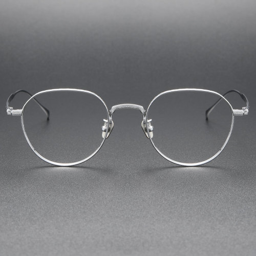 Round Titanium Eyeglasses LE0042_Silver