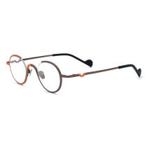 Titanium Eyeglasses LE0596_Frosted Orange - Brown