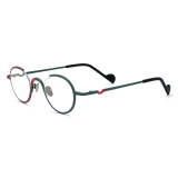 Titanium Eyeglasses LE0596_Frosted Red - Green