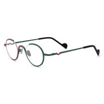 Titanium Eyeglasses LE0596_Frosted Red - Green