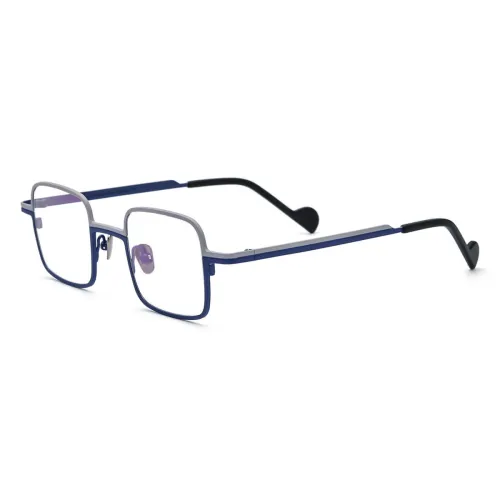 Titanium Eyeglasses LE0597_Frosted White - Blue