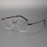 Square Titanium Eyeglasses LE0134_Gun Color