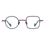 Titanium Eyeglasses LE0598_Frosted Blue - Red