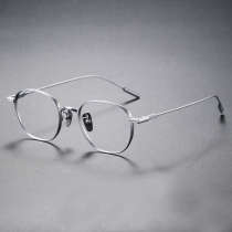 Oval Titanium Eyeglasses LE0136_Silver