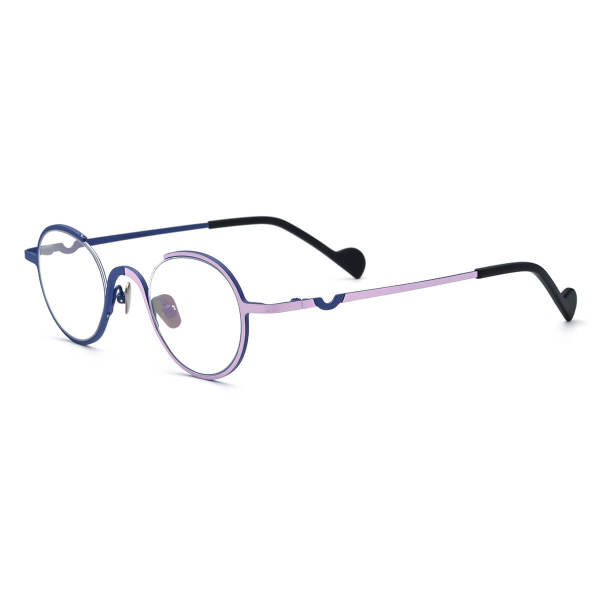 Titanium Eyeglasses LE0596_Frosted Blue - Pink