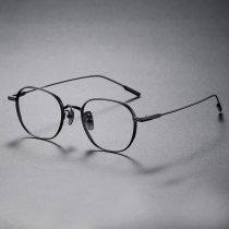Oval Titanium Eyeglasses LE0136_Black