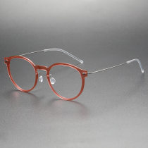 Oval Titanium & Nylon Eyeglasses LE0129_Sheer - Pink