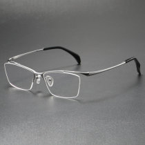 Rectangle Titanium & Nylon Eyeglasses LE0131_Silver