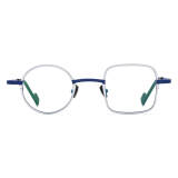 Titanium Eyeglasses LE0598_Frosted White - Blue