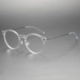 Oval Titanium & Nylon Eyeglasses LE0129_Transparent Color