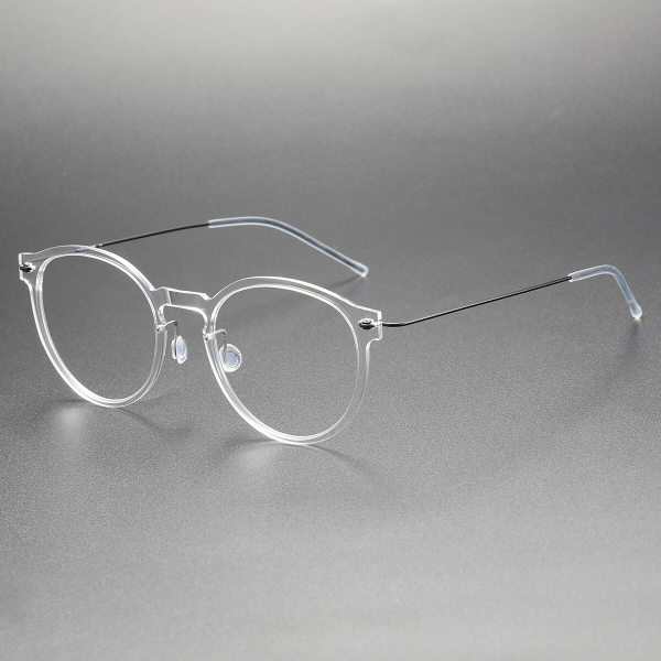 Oval Titanium & Nylon Eyeglasses LE0129_Transparent Color