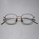 Oval Titanium Eyeglasses LE0136_Black - Gold