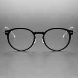 Oval Titanium & Nylon Eyeglasses LE0129_Black