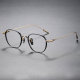 Oval Titanium Eyeglasses LE0136_Black - Gold