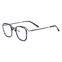 Square Titanium Eyeglasses Frame LE0593_Gray TortoiseShell