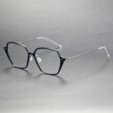 Geometric Titanium & Nylon Eyeglasses LE0130Translucent - Dark Gray