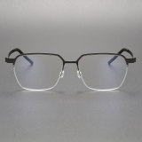 Square Titanium Eyeglasses LE0134_Black