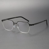 Square Titanium Eyeglasses LE0134_Black