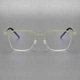 Square Titanium Eyeglasses LE0134_Green
