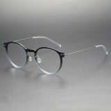 Oval Titanium & Nylon Eyeglasses LE0129_Translucent - Gray