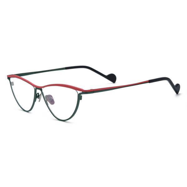 Titanium Eyeglasses LE0599_Frosted Red - Green