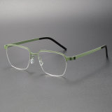 Square Titanium Eyeglasses LE0134_Green