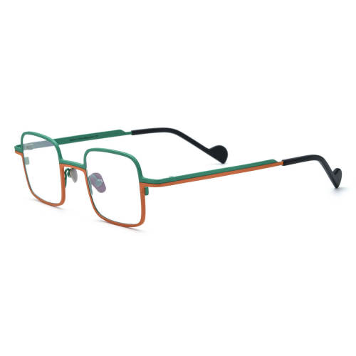 Titanium Eyeglasses LE0597_Matte Green - Orange