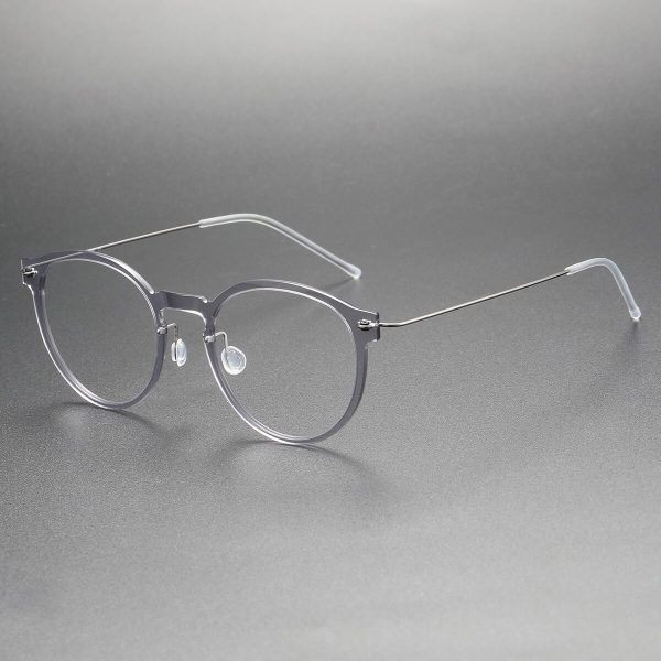 Oval Titanium & Nylon Eyeglasses LE0129_Translucent -Light Gray
