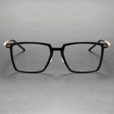 Titanium & Nylon Eyeglasses LE0128_Bright Black & Gold