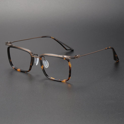 Acetate & Titanium Eyeglasses LE0164_Tortoise & Bronze