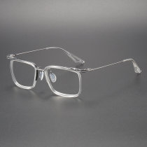 Acetate & Titanium Eyeglasses LE0164_Clear & Silver