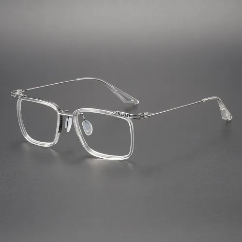 Acetate & Titanium Eyeglasses LE0164_Clear & Silver