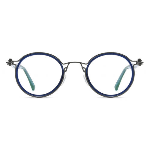Acetate & Metal Eyeglasses LE0518_Gray & Blue
