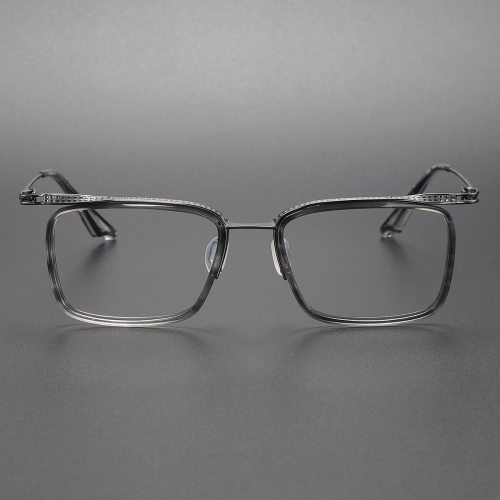 Acetate & Titanium Eyeglasses LE0164_Gray Floral - Gunmetal