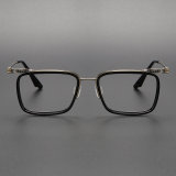 Acetate & Titanium Eyeglasses LE0164_Black - Gold