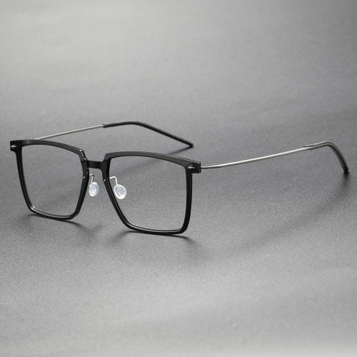 Titanium & Nylon Eyeglasses LE0128_Gloss Black & Gunmetal
