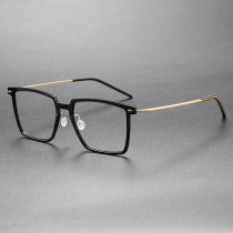 Titanium & Nylon Eyeglasses LE0128_Bright Black & Gold