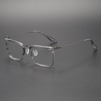 Acetate & Titanium Eyeglasses LE0164_Gray Floral - Gunmetal