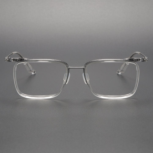 Acetate & Titanium Eyeglasses LE0164_Clear & Silver