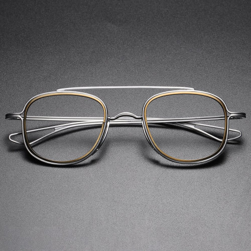 Titanium Eyeglasses LE0304_Silver & Bronze
