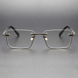 Half Rim Titanium Glasses Frame LE0316_Bronze