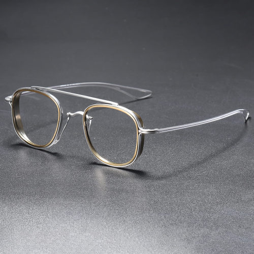 Titanium Eyeglasses LE0304_Silver & Bronze