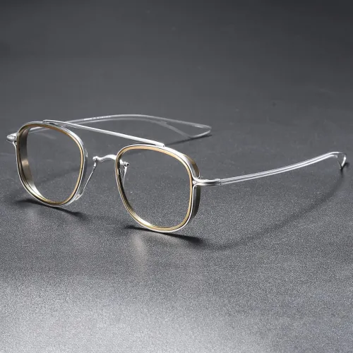 Titanium Eyeglasses LE0304_Silver & Bronze