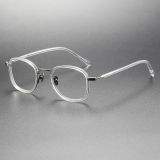 Acetate & Titanium Eyeglasses LE0333_Clear & Gunmetal