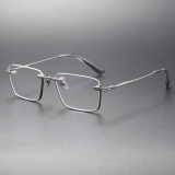 Half Rim Titanium Glasses Frame LE0316_Gunmetal