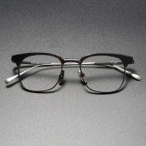 Browline Titanium Eyeglasses Frame LE0331_Tortoise & Black