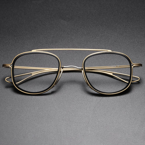 Titanium Eyeglasses LE0304_Gold & Black