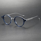 Acetate & Titanium Eyeglasses LE0314_Blue & Tortoise
